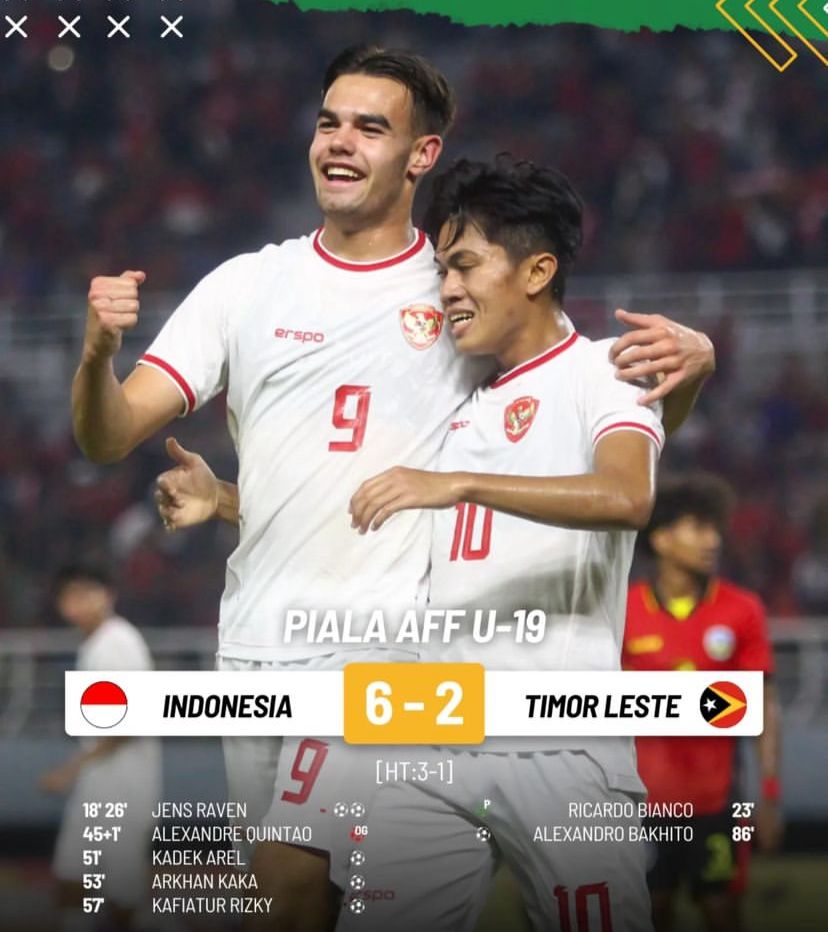 Garuda Muda Berjaya: Menang 6-2 Atas Timor Leste dan Melaju ke Semifinal