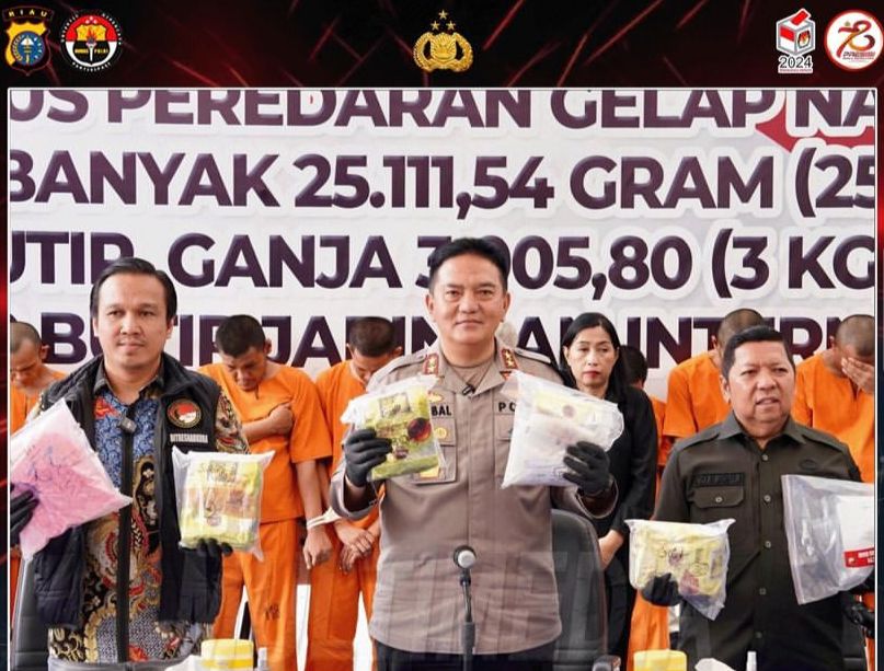 Polda Riau Musnahkan Empat Jenis Narkoba, 15 Tersangka dari Jaringan Internasional