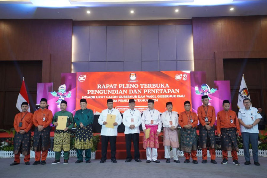 Tiga Paslon Siap Bertarung di Pilgub Riau 2024, KPU Gelar Pengundian Nomor Urut