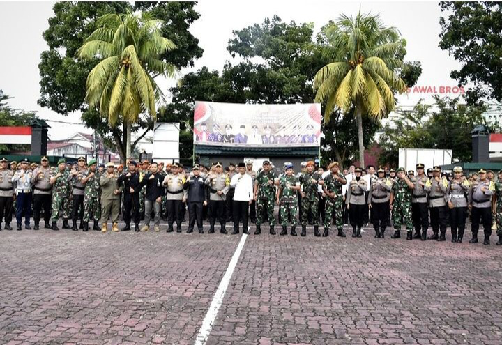 Ketua DPRD Pekanbaru Hadiri Apel Sinergitas antara TNI-Polri Untuk Pemilu Damai 2024