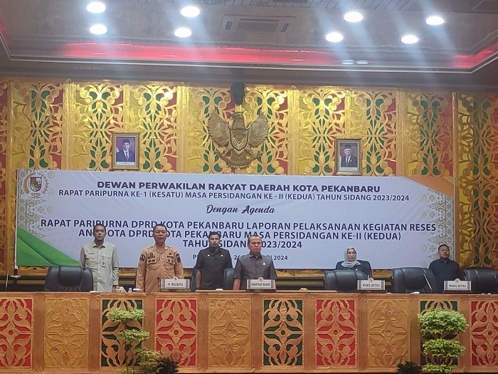 DPRD Pekanbaru Adakan Rapat Paripurna Laporan Reses, Aspirasi Masyarakat Masalah Infrastruktur Mendominasi